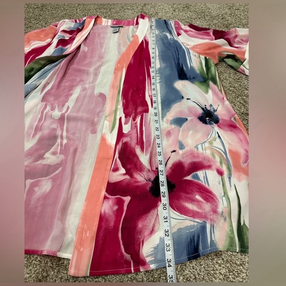Catherines Kimono Sleeve Floral Plus Size 1X 18/20W - Picture 3 of 7
